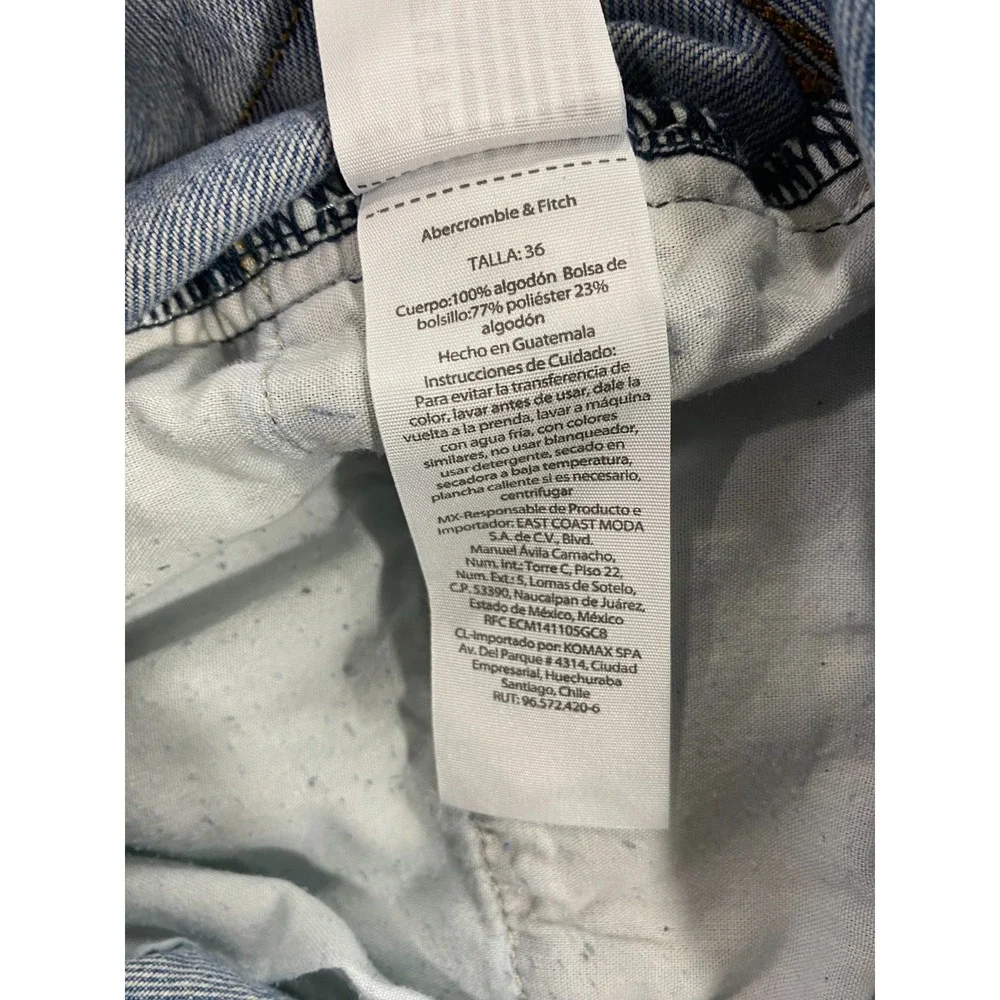 Abercrombie & Fitch Men's Authentic Rigid Denim Size 36 Loose Patched Shorts